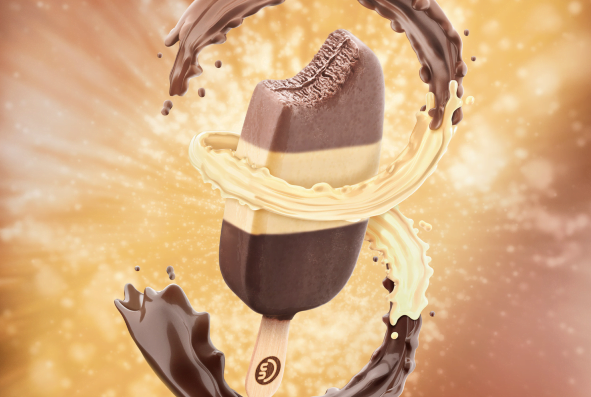 3D Chocolate Ice cream Food Illustration