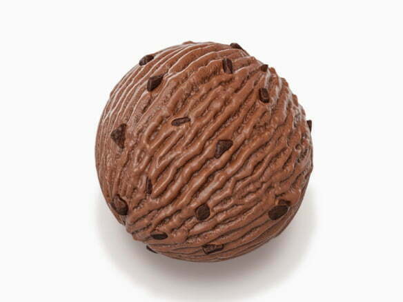 3D Double Chocolate Chip Ice Cream Ball Food Illustration Thumbnail