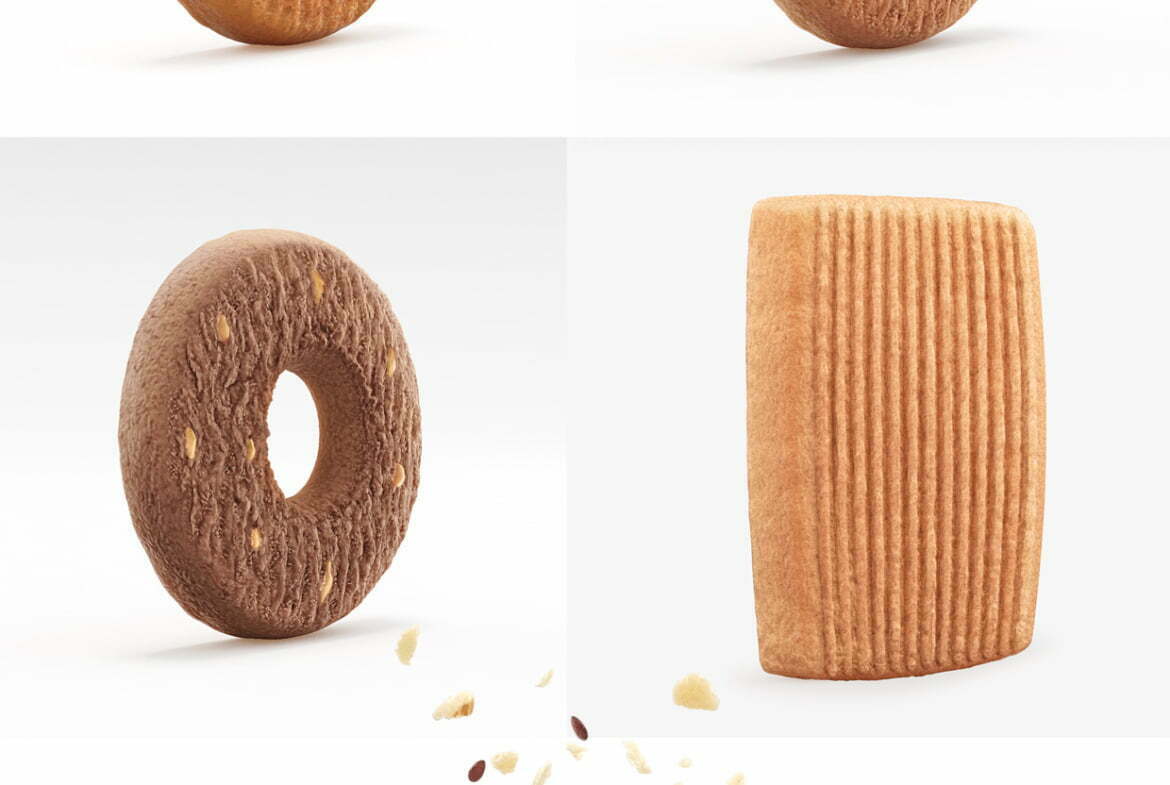 3D Luxury Italian Biscuits Food Illustration