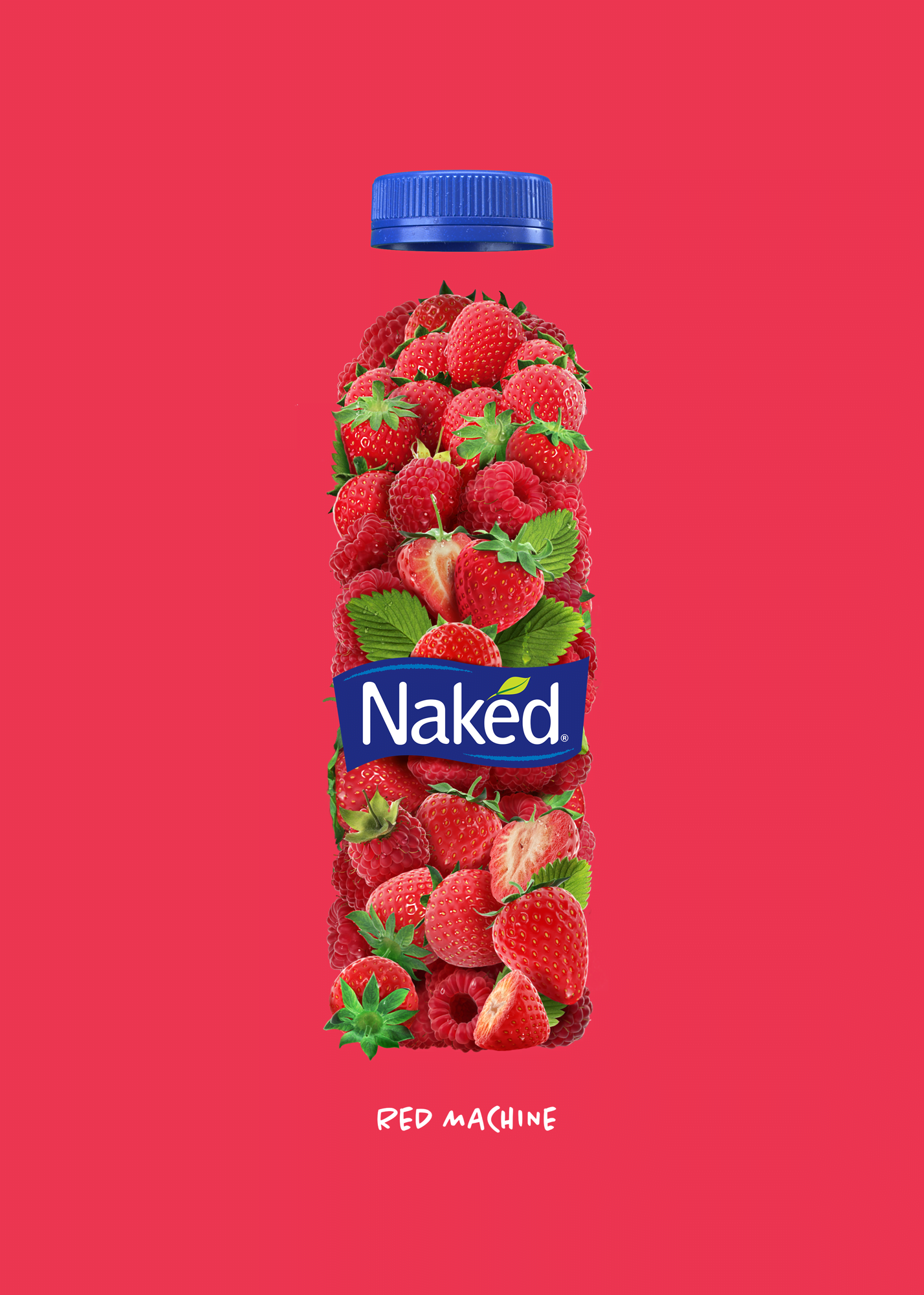 3D Naked Strawberry Drink Illustration