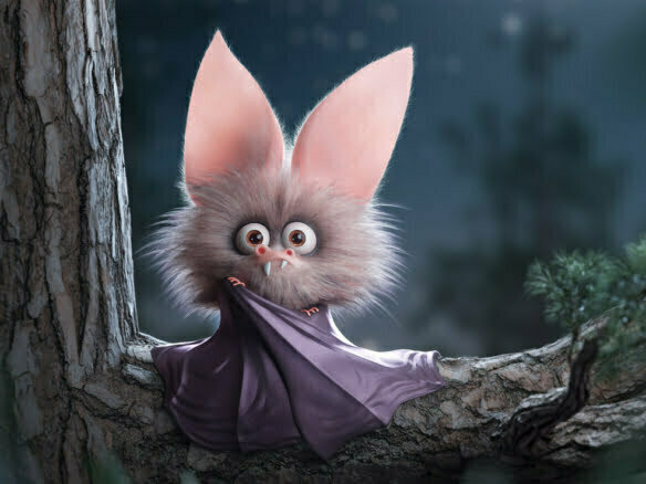 3D Bat Cartoon Character Fantasy Illustration