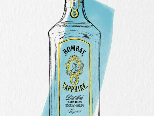 2D Brands Illustration Bottle Drinks Bombay Sapphire