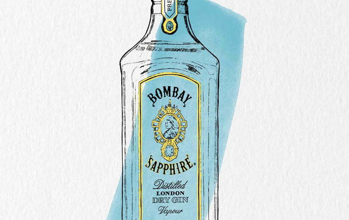 2D Brands Illustration Bottle Drinks Bombay Sapphire