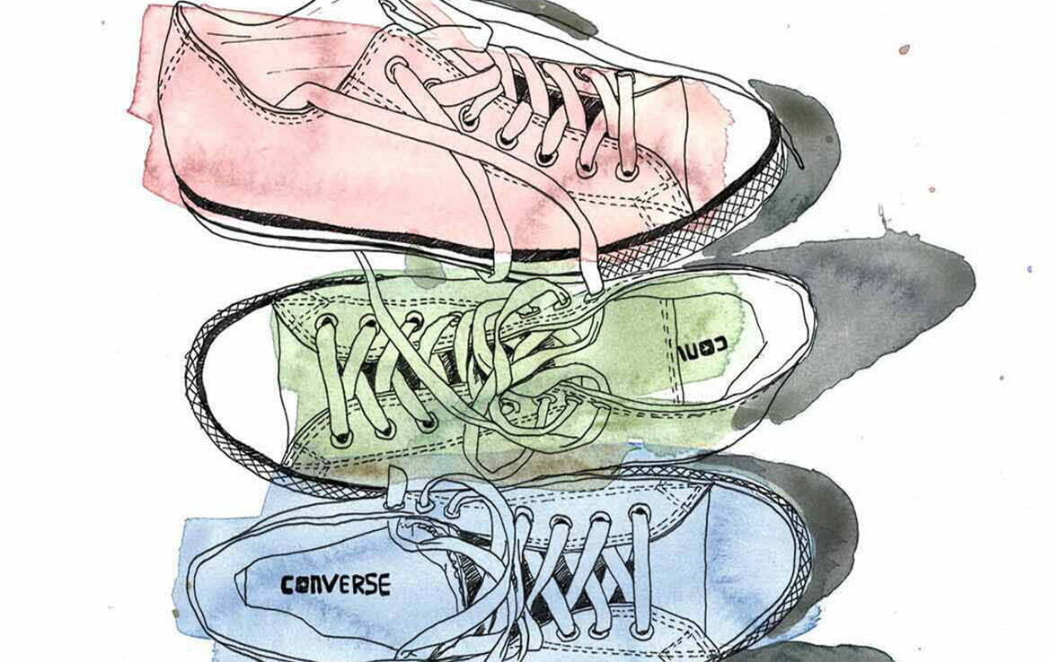 2D Brands Illustration Converse Trainers