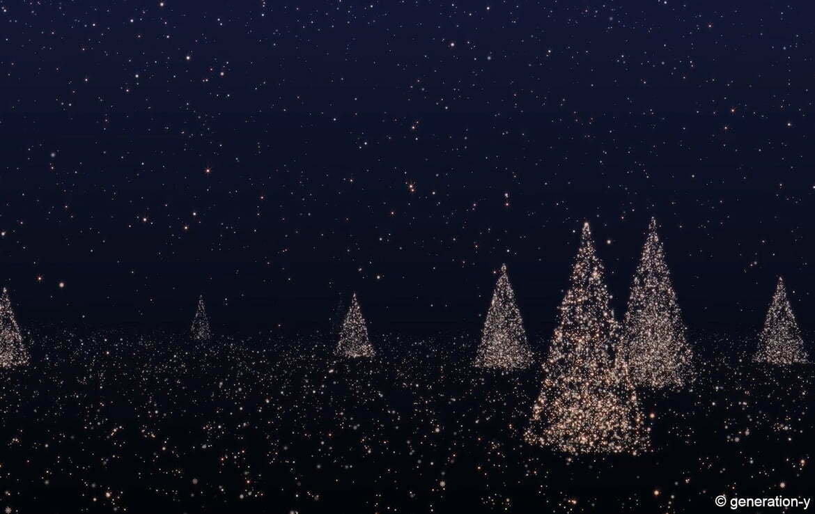 3D Xmas Market Event Trees Animation