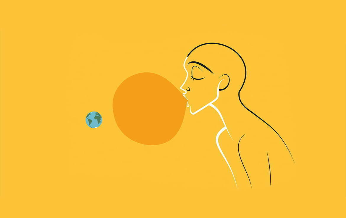 2D Illustration Bubblegum Sun