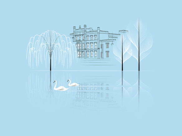 2D Illustration Line Art Elvaston Castle