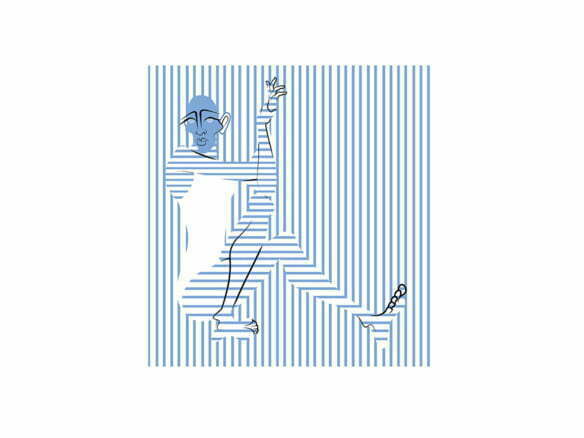 2D Illustration Outline Pattern Pose no2