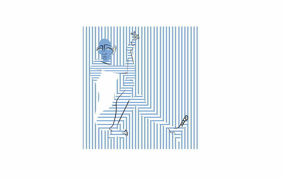 2D Illustration Outline Pattern Pose no2