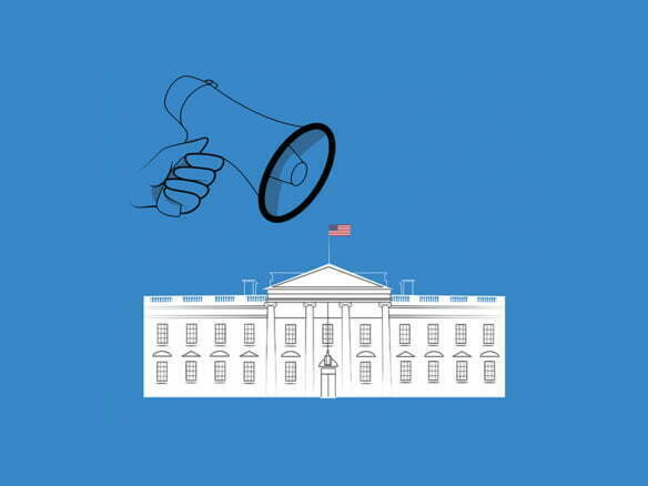 2D Illustration Whitehouse Megaphone