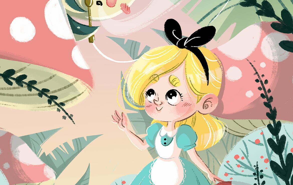 2D Alice in Wonderland Caterpillar Illustration - Illustration Agent