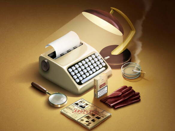 2D realistic vintage style artwork