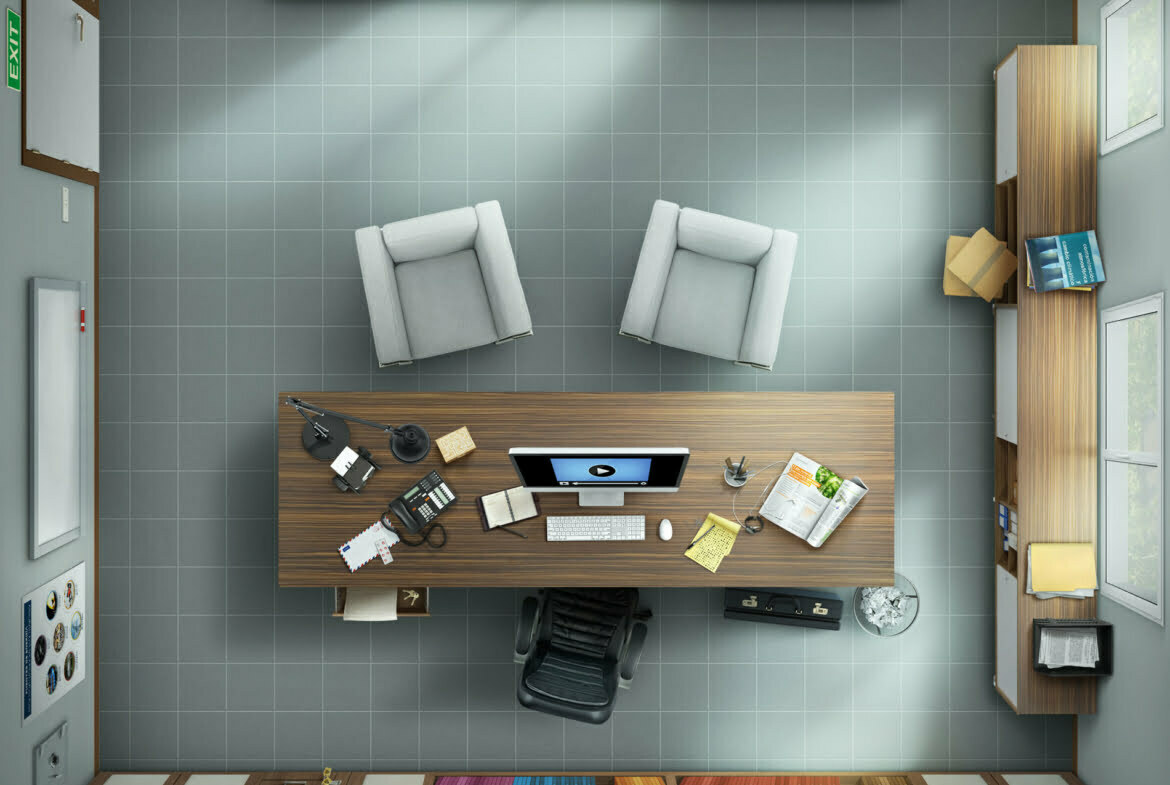 3D style 2d illustration advertising architecture