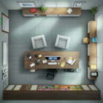 3D style 2d illustration advertising architecture