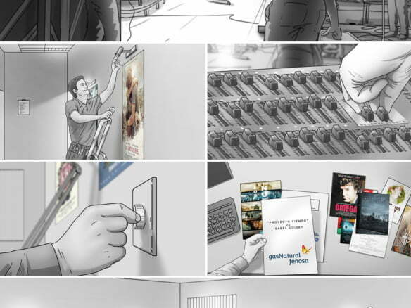 Black and White Storyboard Animatic Gas Natural Fenosa