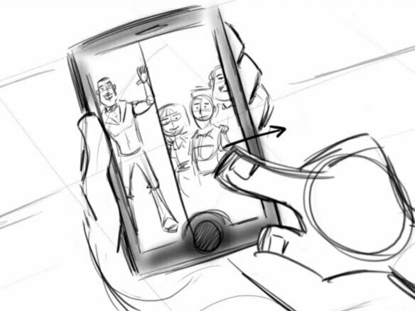 Black and white simple hand drawn animatic