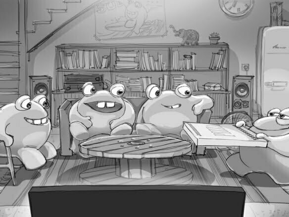 2D Black And White Storyboard Frame Lotto Balls