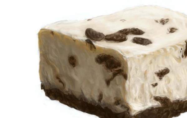 2d chocolate cheese cake illustration